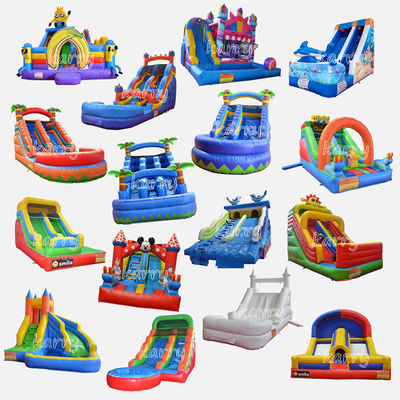 Combinación de diapositivas de castillo inflable para necesidades de logotipo personalizadas