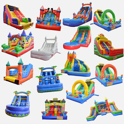 Combinación de diapositivas de castillo inflable para necesidades de logotipo personalizadas