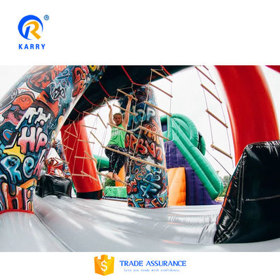 Curso de obstáculos de avance inflable certificado CE para eventosKR-OBS-904-2