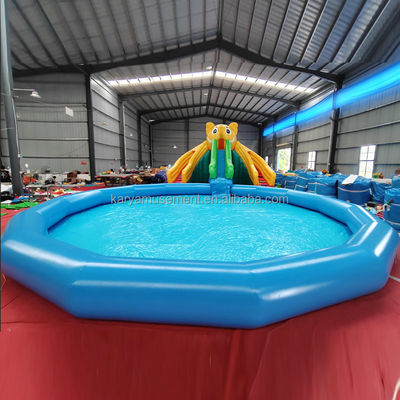 Color personalizado de PVC con tema de elefante Inflatable Parque acuático combo tobogán para parque infantil