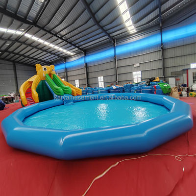 Color personalizado de PVC con tema de elefante Inflatable Parque acuático combo tobogán para parque infantil