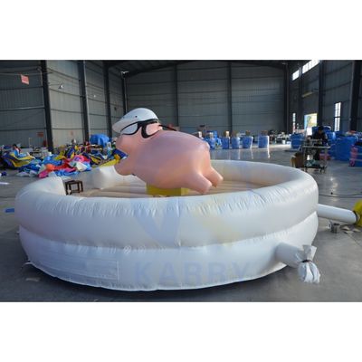 Máquina de montar inflada de cerdo mecánica comercial interactiva para la diversión del carnaval
