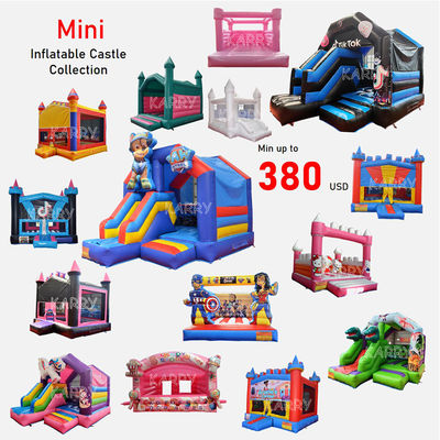 Gran colección de minicasas inflables con kits de reparación de toboganes