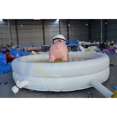 Máquina de montar inflada de cerdo mecánica comercial interactiva para la diversión del carnaval