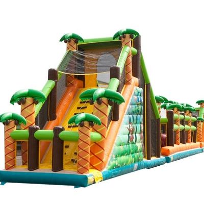 Largos Juegos de obstáculos inflables para adultos y niños en la selva