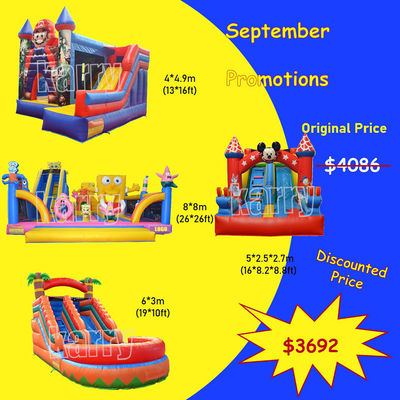 Septiembre Castillos inflables paquete Castillo saltante con color personalizado y soplador
