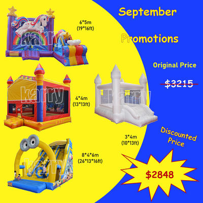 Septiembre Castillos inflables paquete Castillo saltante con color personalizado y soplador