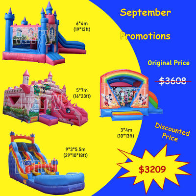 Septiembre Castillos inflables paquete Castillo saltante con color personalizado y soplador