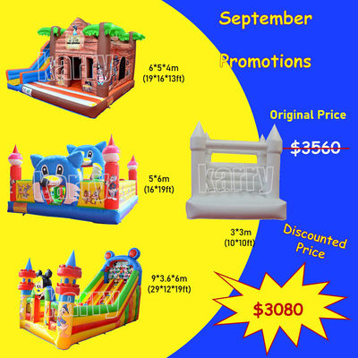 Septiembre Castillos inflables paquete Castillo saltante con color personalizado y soplador