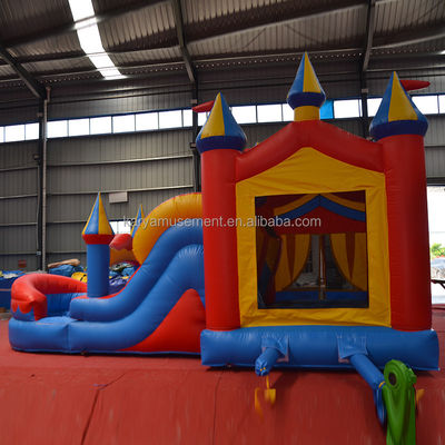 Kit de reparación incluido Castillo inflable Gran tobogán de agua seca y húmeda para parque de diversiones