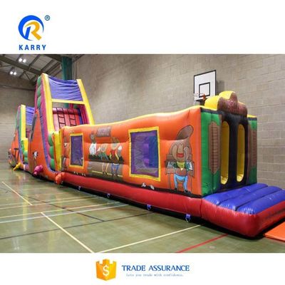 Curso de obstáculos inflable de colores personalizados para niños y adultos