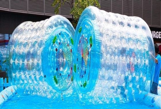 Color amarillo o personalizado Bola rodante de agua inflable hermética para ejercicio al aire libre
