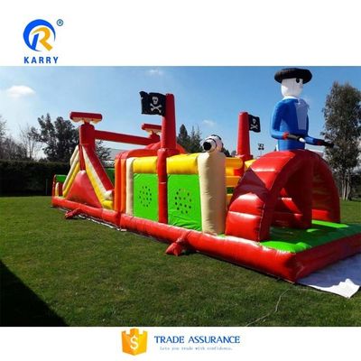 Curso de obstáculos inflable de colores personalizados para niños y adultos