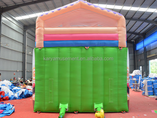 Casa de rebote inflable de PVC comercial de 2 carriles de 26 pies con puerta arqueada y soplador