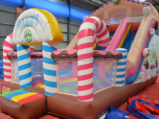 Casa de rebote inflable de PVC comercial de 2 carriles de 26 pies con puerta arqueada y soplador