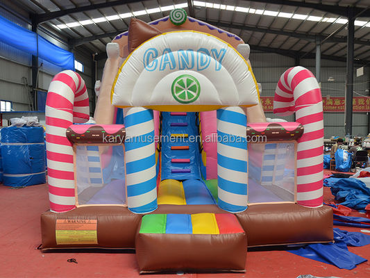 Casa de rebote inflable de PVC comercial de 2 carriles de 26 pies con puerta arqueada y soplador