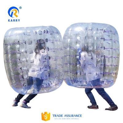 Bola de burbujas de fútbol de tamaño humano de PVC en el parque de atracciones con accesorios de reparación de sopladores CE