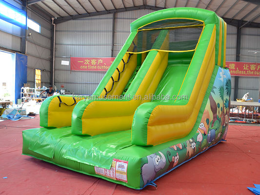 Parque interior Esencial de tamaño pequeño deslizador de rebote inflable con diseño y color verde