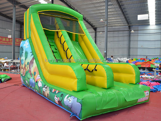 Parque interior Esencial de tamaño pequeño deslizador de rebote inflable con diseño y color verde