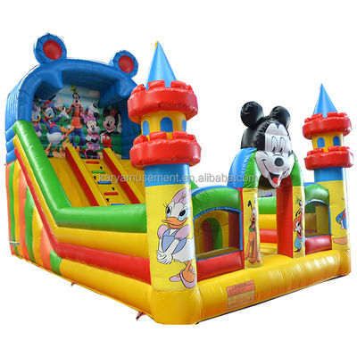 Salto comercial de 29 pies Mickey Park Deslizador inflable para el negocio de alquiler de fiestas