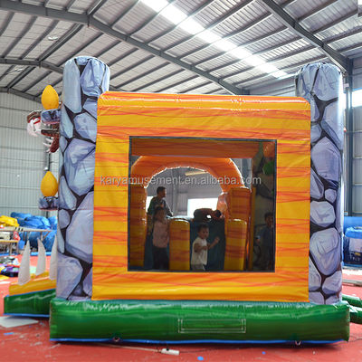 Características PORTABLE Inflable Jungle Dino Bouncer House con deslizamiento y diseño unisex