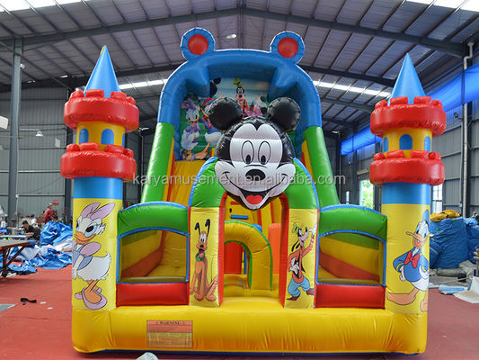 Salto comercial de 29 pies Mickey Park Deslizador inflable para el negocio de alquiler de fiestas