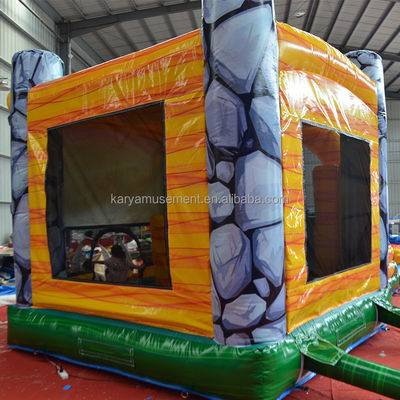 Características PORTABLE Inflable Jungle Dino Bouncer House con deslizamiento y diseño unisex