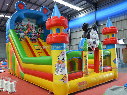 Salto comercial de 29 pies Mickey Park Deslizador inflable para el negocio de alquiler de fiestas