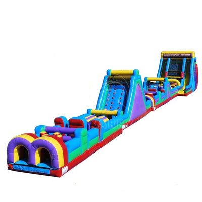 Curso de obstáculos inflables de PVC Casa de salto combo con pared de escalada