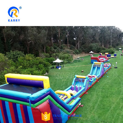 Curso de obstáculos inflables de PVC Casa de salto combo con pared de escalada