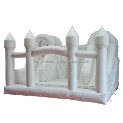 Deslizamiento interior niño blanco casa de rebote para la fiesta de la boda inflables castillo de rebote combo