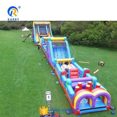 Curso de obstáculos inflables de PVC Casa de salto combo con pared de escalada
