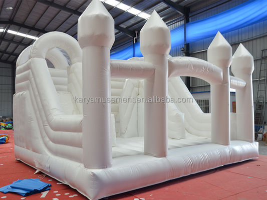 Deslizamiento interior niño blanco casa de rebote para la fiesta de la boda inflables castillo de rebote combo