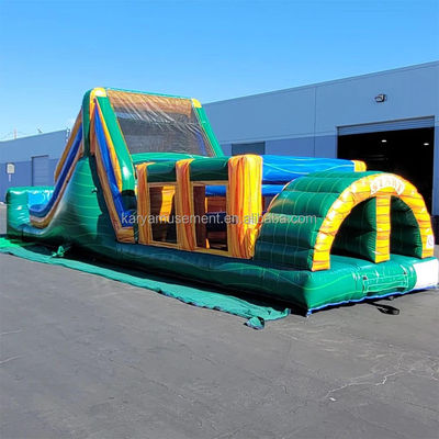 Curso de obstáculos inflables de PVC Casa de salto combo con pared de escalada