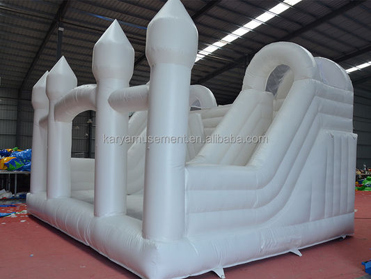 Deslizamiento interior niño blanco casa de rebote para la fiesta de la boda inflables castillo de rebote combo