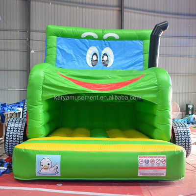 Niños Indoor Outdoor Bungee Trampolín Inflable Salto del Castillo Bounce Tractor Verde