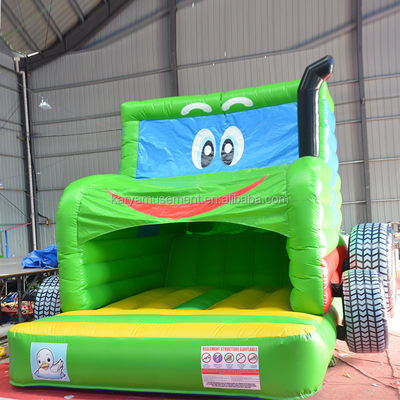 Niños Indoor Outdoor Bungee Trampolín Inflable Salto del Castillo Bounce Tractor Verde