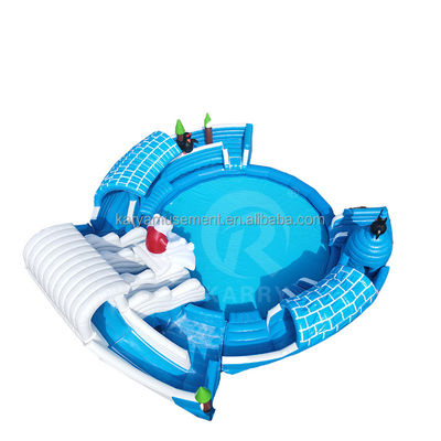 Piscina de gran tamaño Moonwalk Parque acuático inflable para niños y adultos Urso polar tobogán acuático