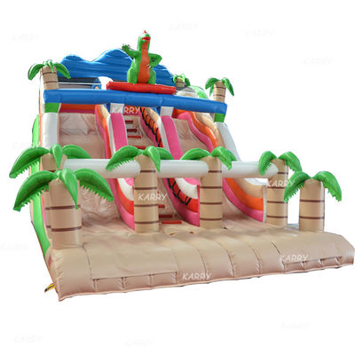 Equipo de entretenimiento para fiestas de familia Impresión digital Dinosaurio deslizamiento castillo inflable