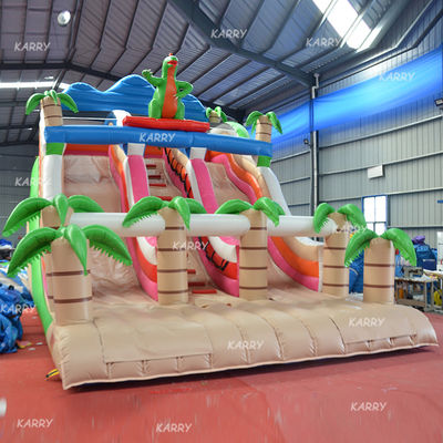 Equipo de entretenimiento para fiestas de familia Impresión digital Dinosaurio deslizamiento castillo inflable