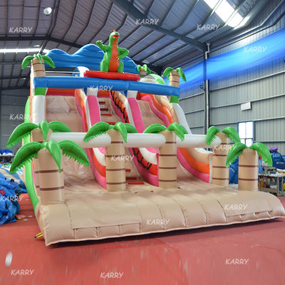 Equipo de entretenimiento para fiestas de familia Impresión digital Dinosaurio deslizamiento castillo inflable