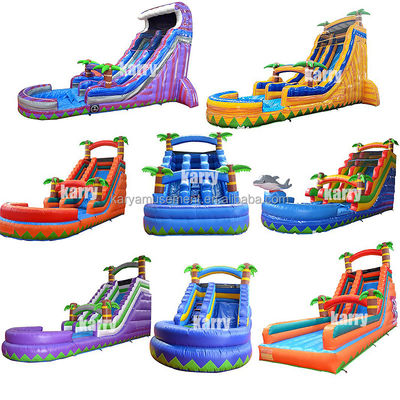 Tamaño personalizado Deslizador de palma de agua inflable con niños Jugar piscina Salto Deslizadores de agua PVC mejor
