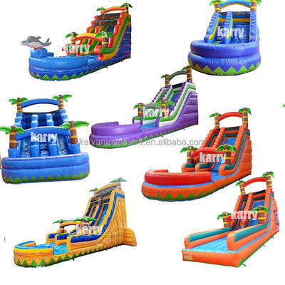 Tamaño personalizado Deslizador de palma de agua inflable con niños Jugar piscina Salto Deslizadores de agua PVC mejor