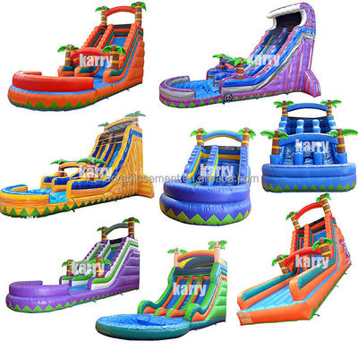 Tamaño personalizado Deslizador de palma de agua inflable con niños Jugar piscina Salto Deslizadores de agua PVC mejor