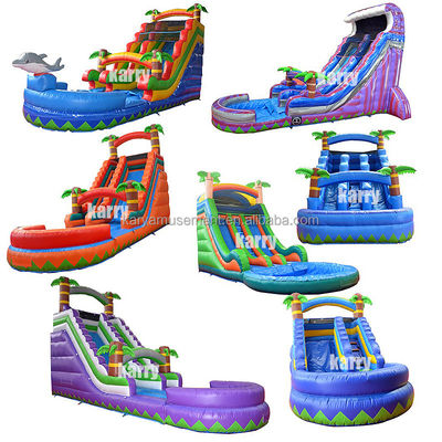 Tamaño personalizado Deslizador de palma de agua inflable con niños Jugar piscina Salto Deslizadores de agua PVC mejor