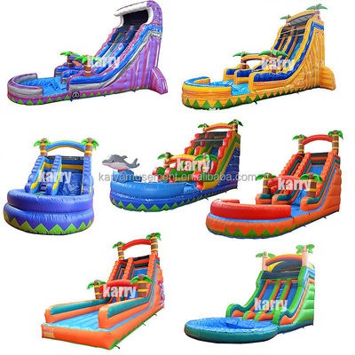 Tamaño personalizado Deslizador de palma de agua inflable con niños Jugar piscina Salto Deslizadores de agua PVC mejor