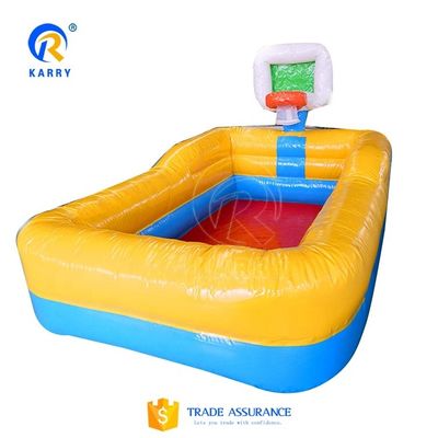 Piscina inflable de patio trasero con piscina para niños de PVC de 0.9 mm y gancho de baloncesto