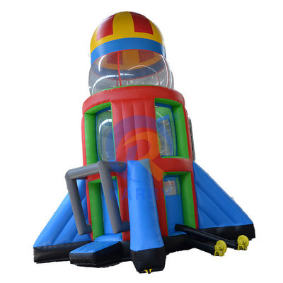 Logotipo personalizado Impreso PVC Inflatable Rocket Airborne Juego de Aventura para Niños y Adultos