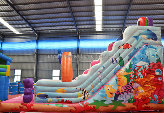 Equipo de reparación de sopladores Bolsa de paquete incluida 9x4.5m tobogán inflable para la fiesta de niños