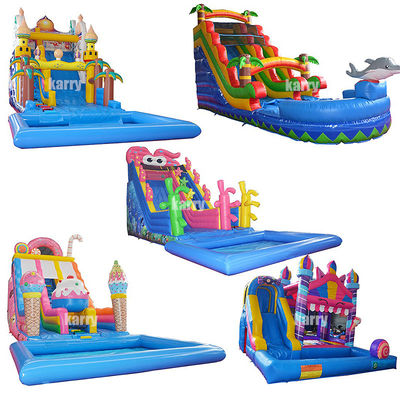 Slide de agua inflable con piscina para niños y capacidad máxima de 100-500 kg
